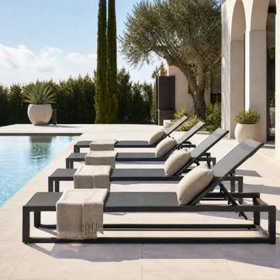 Alliyiah Outdoor Metal Chaise Lounge Set