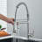 Contemporary Kitchen Sink Faucet,Single Handle Stainless Steel Kitchen Faucets with Pull Down Sprayer,Brushed Nickel