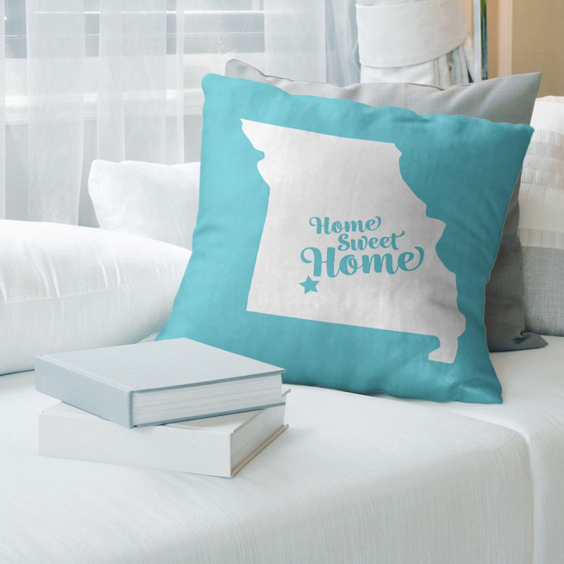 Coussin en lin home, Springfield, 18 po x 18 po, Bleu sarcelle