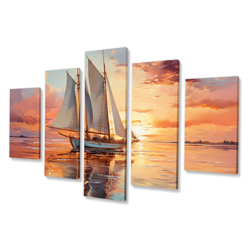 Voilier Coastal Dreams I - Décoration murale voilier - 5 panneaux
