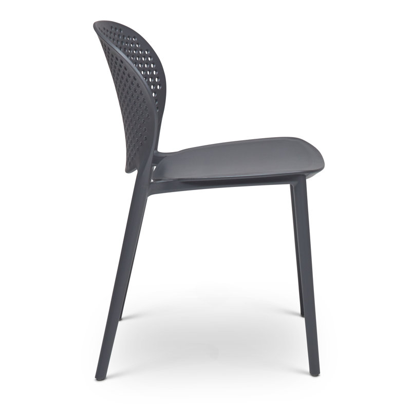Bailey Stacking Patio Dining Chair, Black Gray