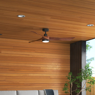 54" Aryadne 3 - Blade LED Propeller Ceiling Fan with Remote Control and Light Kit Included