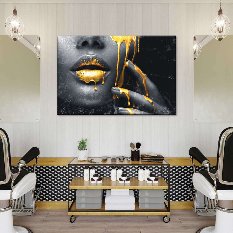Impression sur toile Grunge Gold, H 45 po x l 30 po x P 1,25 po
