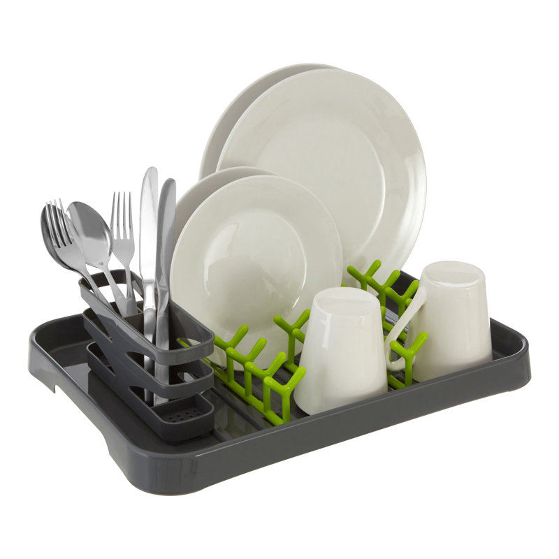 11cm Dish Drainer, Lime Green / Grey