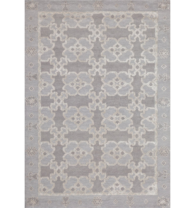 Christina Geometric Area Rug in Ivory/Pale/Blue, Rectangle 8' x 10'