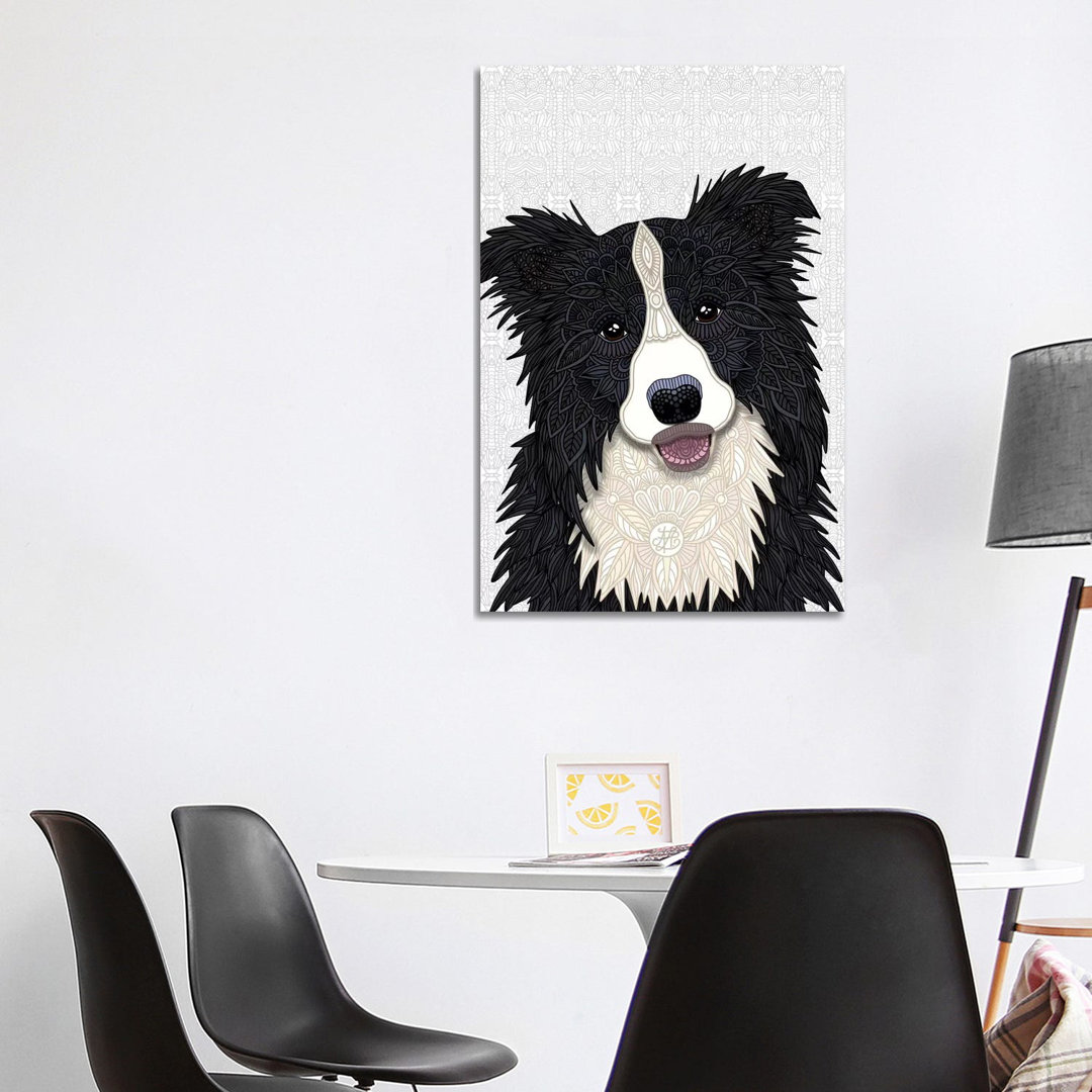 Niedlicher Border Collie von Angelika Parker - Galerie-verpackte Leinwand Giclée auf Leinwand