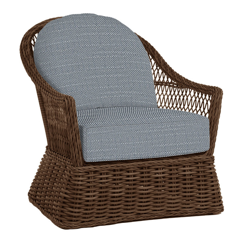 Soho Patio Chair with Cushions, Rollo Chambray, No Welt, Soho #83 Raffia