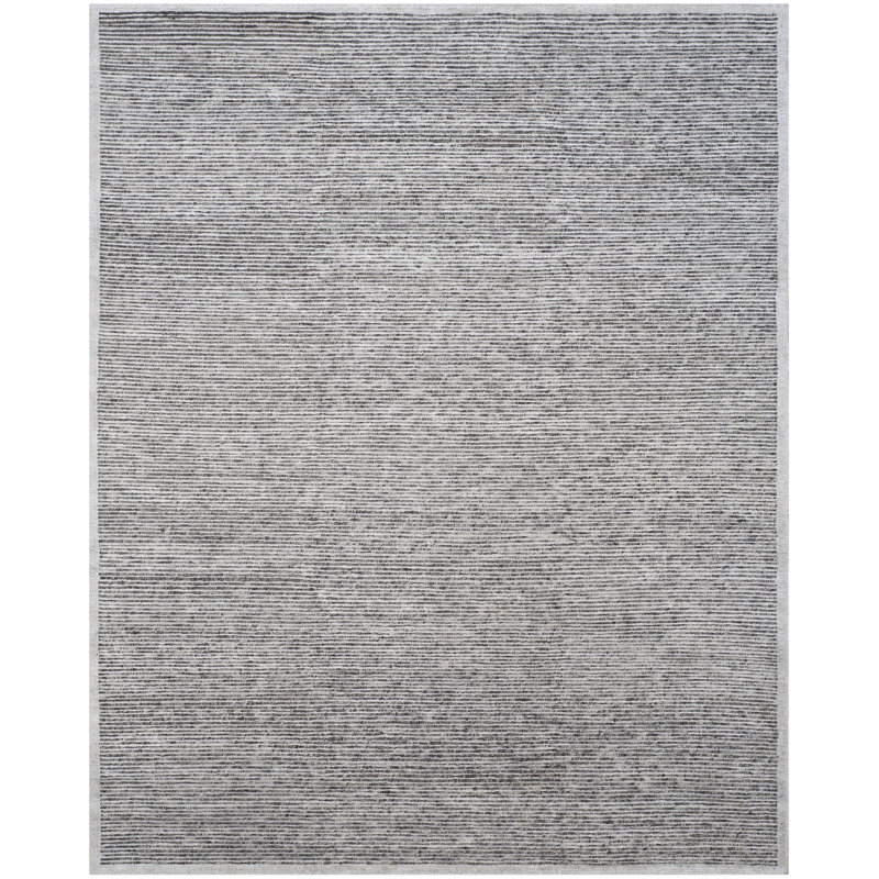 Tibetan Hand-Knotted Gray Area Rug, Rectangle 6' x 9'