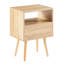 Élégante table d'appoint avec tiroir et pieds en bois massif pour meubles de chambre à coucher 15,41 po-1870473920
