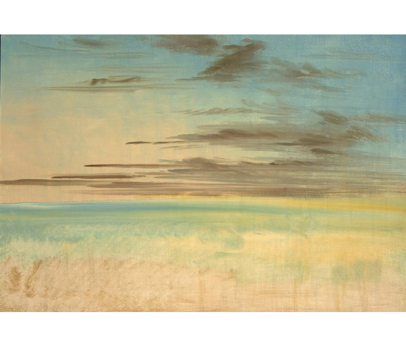 "Paysage de fond 5" par George Catlin - Art mural sur toile tendue avec châssis, H 14 po x l 18 po