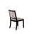 5 Piece Dining Set Includes a Round Kitchen Table with Wire Brushed Black Tabletop & 4 Stackable Polyester Fabric Chairs, Wire Brushed Black-299317849
