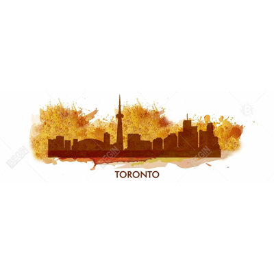«Paint Splash Silhouette Toronto Canvas» - décor de villes rétro