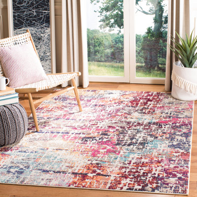 Felty Abstract Red/Pink Area Rug