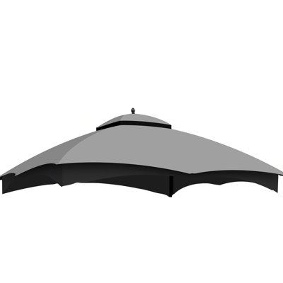 Replacement Canopy Of 'S Gazebo 10X12, Grey, Protected, Water-Repellent, Fade , With Air Vent And Drainage Settings 10X12 Top, Ventilation