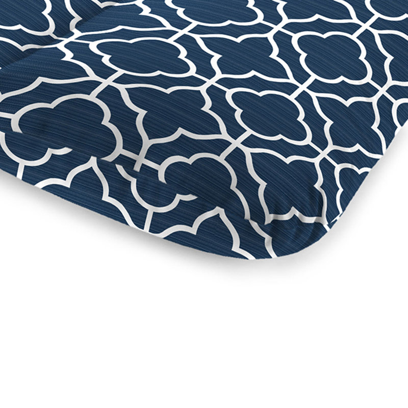 74" x 22" Outdoor Chaise Lounge Cushion with Ties and Loop, Fandango Oceanic