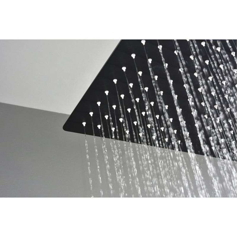 16" Matte Black Luxury Shower Head For Bathroom - Simulates Natural Rainfall With Self-Cleaning Nozzle, Compatible American Standard Pipe Connections And All Arms Brings Feeling, Suits