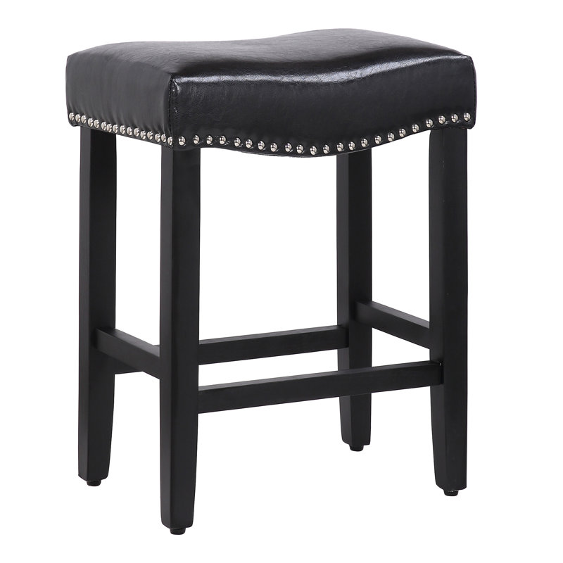 Tabouret de bar et de comptoir Jameson (ensemble de 2), Tabouret de comptoir (siège d’une hauteur de 24, Blanc/bleu marine, 2