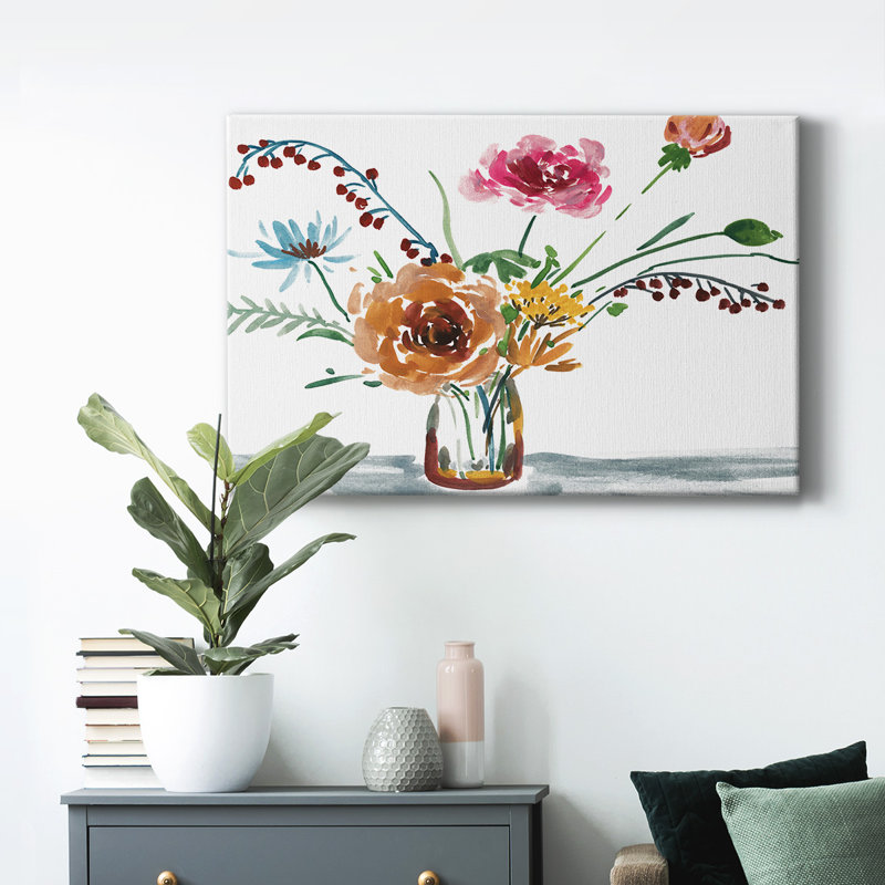 Célébration du bouquet III - impression sur toile tendue, L 60 po x H 40 po