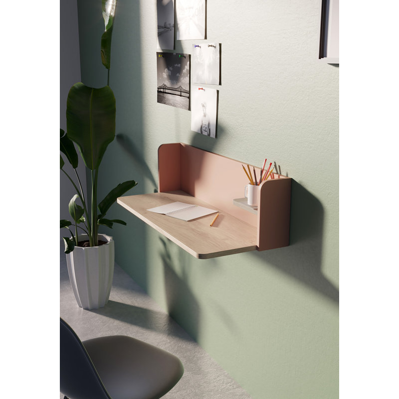 Capuano Floating Desk, Beige, Pink