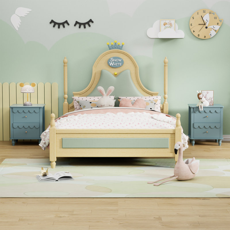 Dorlan 19.7“W Cute Cloud shape Nightstand, Blue