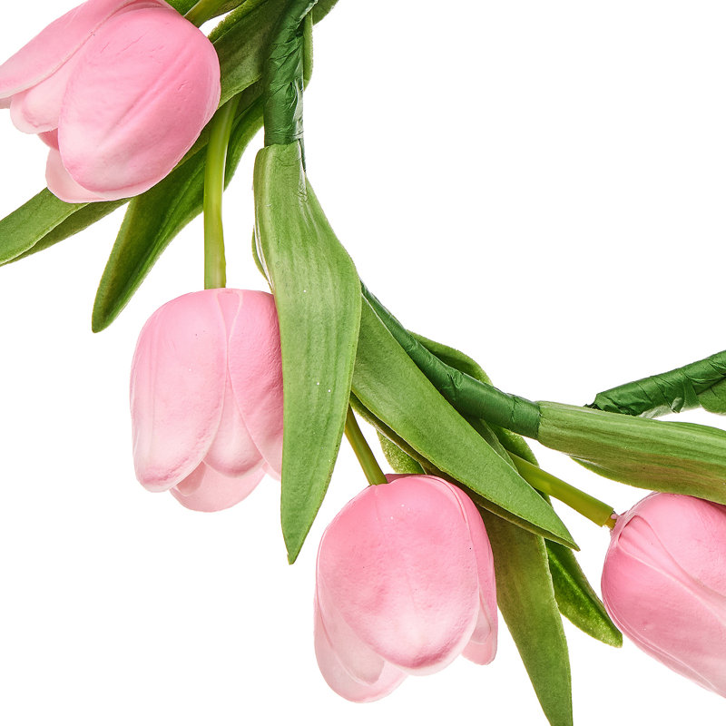 Anneau de bougie 11 "Pu Tulip, Rosé