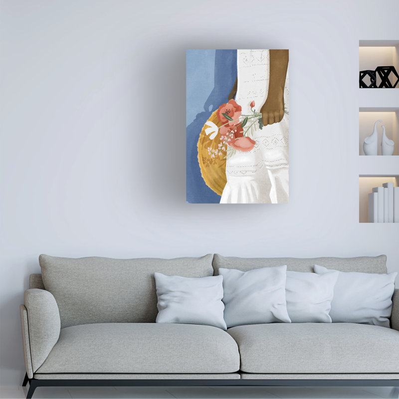 Art sur toile bleu, 12" H x 19" W