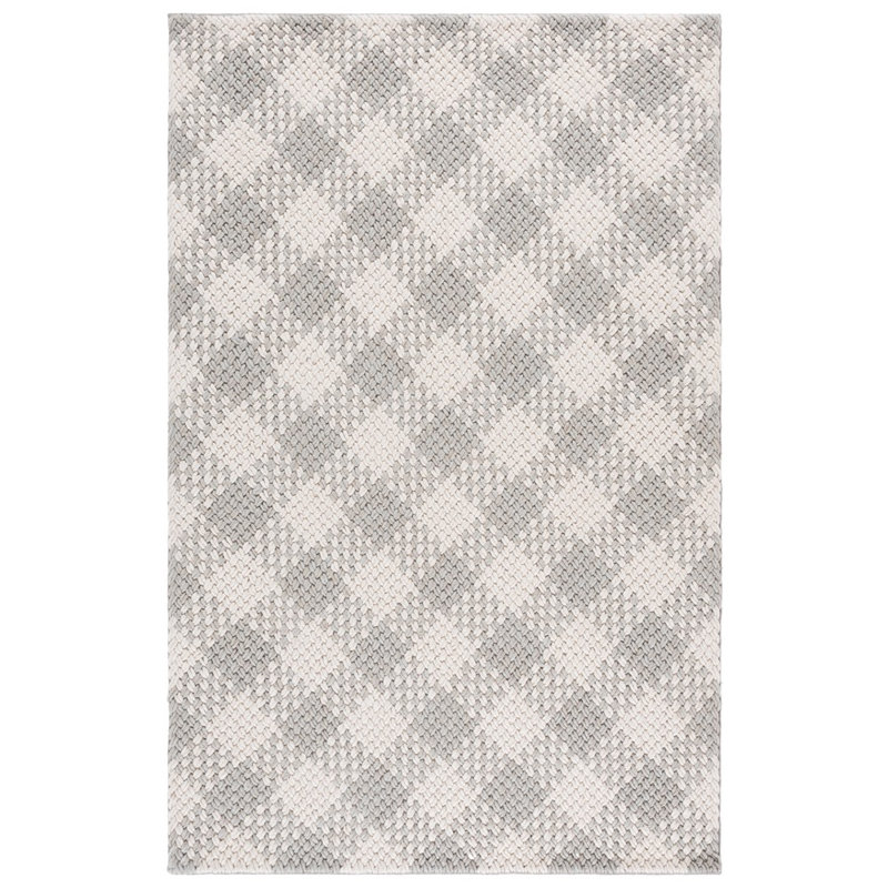 Natural Fiber Couture Handwoven Wool;Cotton Plaid Indoor Rug, Rectangle 3' x 5'
