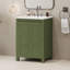 Petit meuble-lavabo de style rétro avec lavabo en céramique, 2 portes à fermeture douce et tablette réglable pour espaces compacts-117546470