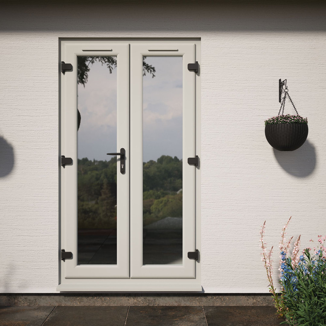 Crystal uPVC Triple Glazed French Door Left hand master Agate/White 1190x2090mm Clear Glass
