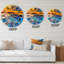 Orange coucher de soleil sur des vagues bleues - horloge murale nautique et côtière-60186994
