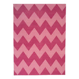 Pink Chevron Dhurrie Cotton Rug - 10' x 14'12