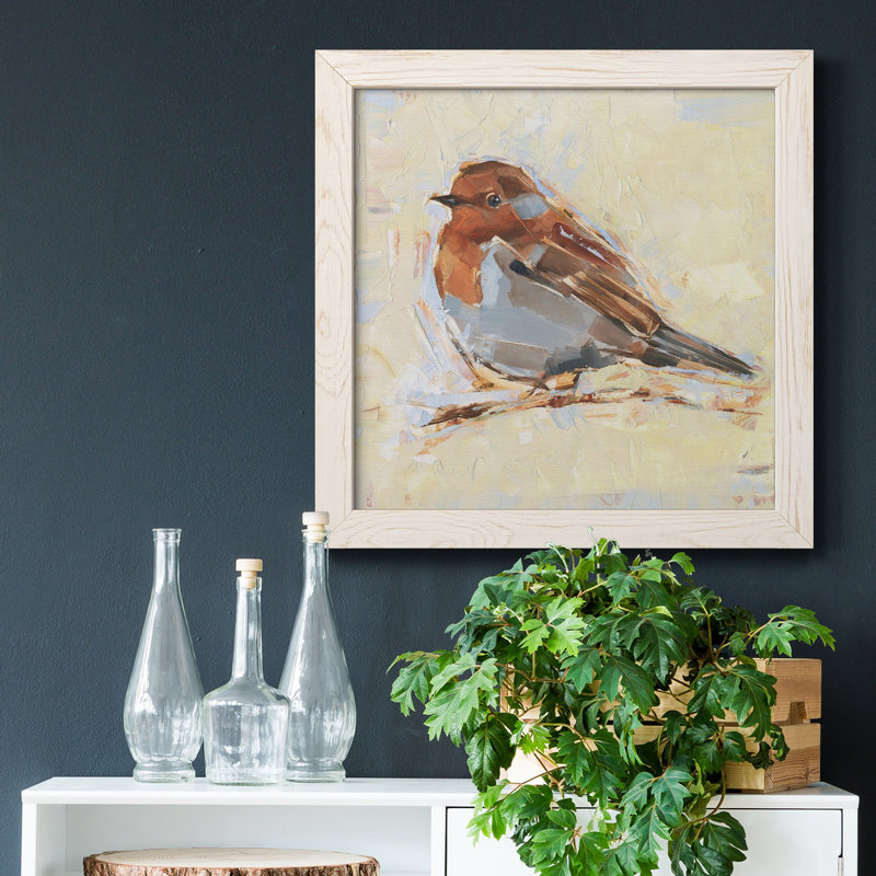 Toile avec cadre Bird I-Premium - prêt à accrocher, H 34,5 po x l 34,5 po x P 1 po, Cadre blanc