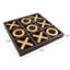 Ensemble de jeu de tic tac-toe en bois brun avec pièces d'or et d'or