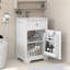 Meuble-lavabo de salle de bain avec lavabo, armoire de salle de bain avec porte à fermeture douce, support de rangement et tablette réglable-268028608