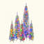 Crayons de Noël pré-éclairés, arbre de Noël artificiel mince 5 pièces avec flocage de neige, arbre de décoration de Noël, 1820 branches, 350 lumières DEL avec 11 modes d'éclairage