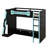 Twin Size Gaming Loft Bed With Desk And RGB Lights, Wood Loft Bed With Storage Shelves & Charging Station For Teens-2144947783