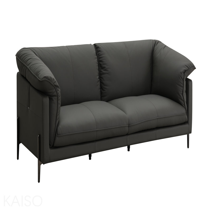 Black Top Grain Leather Sofa