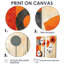 «Bold Orange Cubic Flowers», art mural moderne corail-283272035-283272037-283272036
