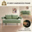 Causeuse moderne arrondie, tissu texturé vert-124582048