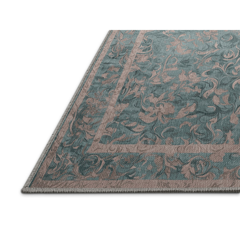 Tapis gris lavable à la machine, Rectangle 7 pi x 10 pi