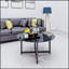 Table basse ronde avec plateau en verre