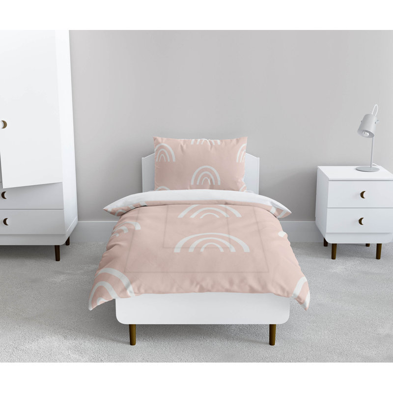 Ensemble d'édredon léger Plain Bows Match, Rose