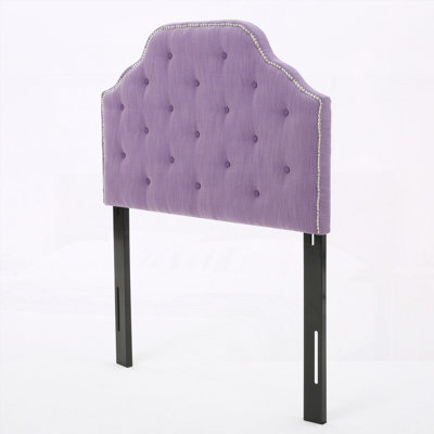 Tufted Upholstered Headboard for Twin Size Bed, Solid Wood with Durable Metal Legs, Adjustable Height &amp; Nailhead Trim, Modern Button-Tufted Design
