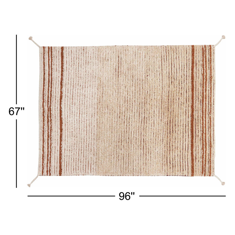 Tapis réversible lavable simple caramel, Rectangle 5 pi 7 po x 8 pi