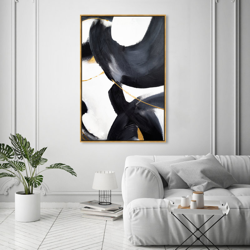 Amani - peinture sur toile, Toile encadrée, H 45 po x l 30 po, Doré