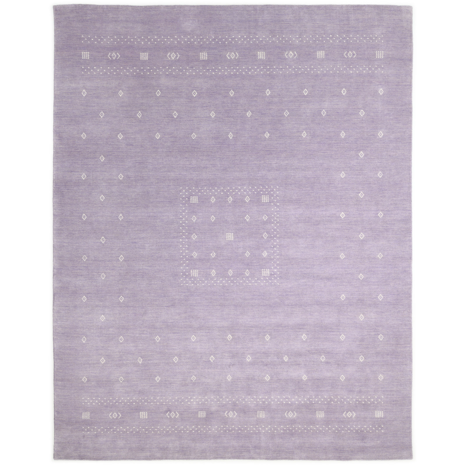 Simi Hand Knotted Cotton/Wool Southwestern Area Rug, Rectangle 8' x 10', Lilac