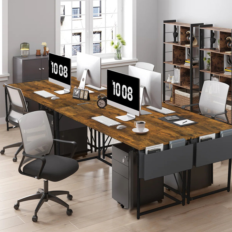 Mytsyk 120Cm W Rectangle Computer Desk, Brown