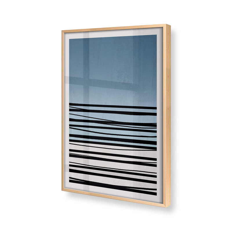 «Twilight Stripes V2» sur papier, Érable brut encadré, H 21 po x l 17 po