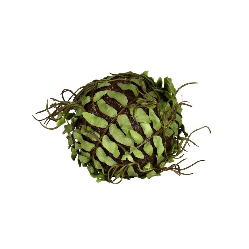 Set of Three 4" Green Plastic Fern Topiary Balls