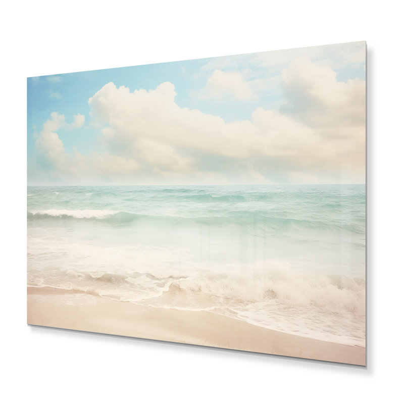 Minimalisme plage paysage V - nautique et plage métal Art mural salon, H 12 po x l 20 po x P 1 po